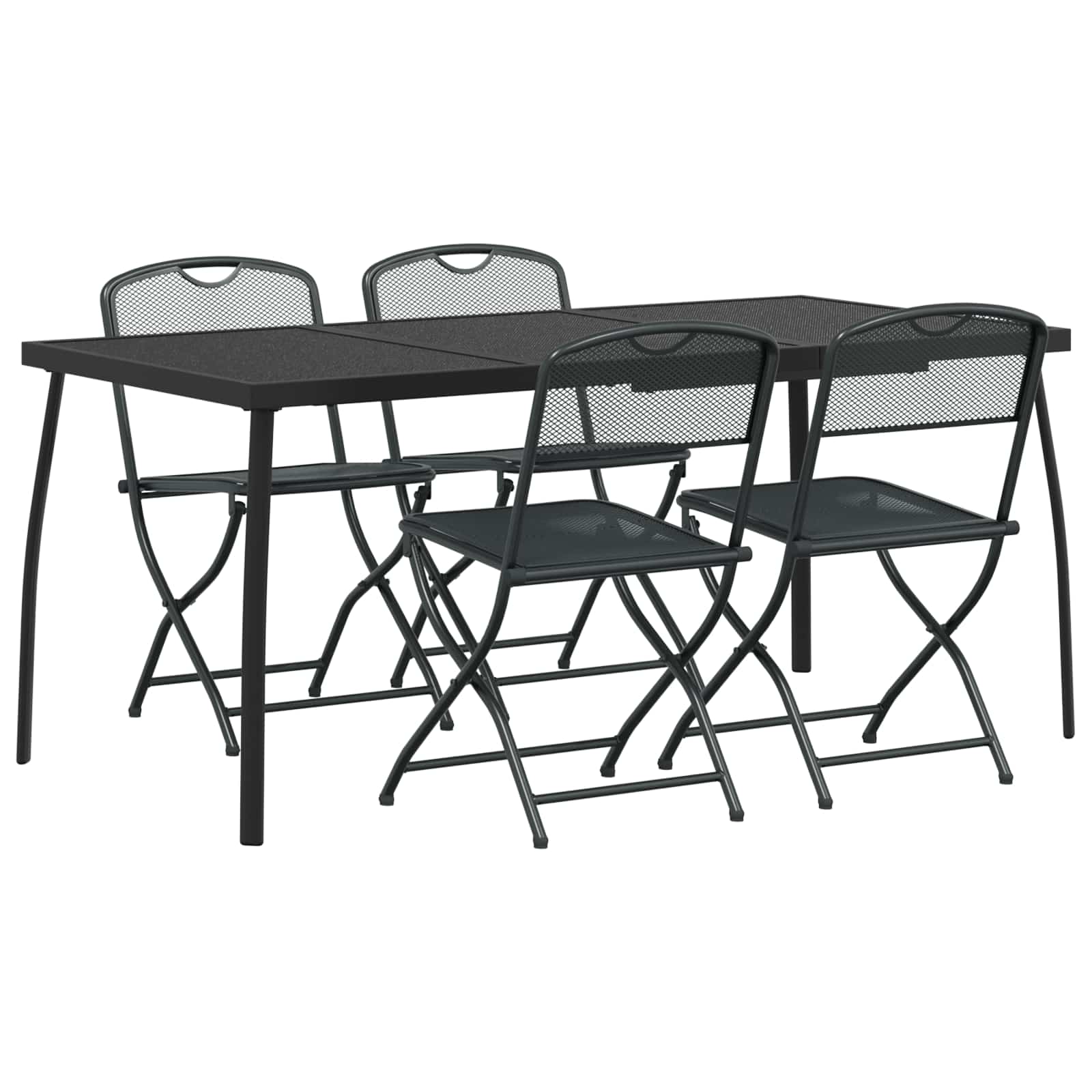 Maison Exclusive - Gartenmöbel Set 5 Stk. Anthrazit Eisen Und Sta