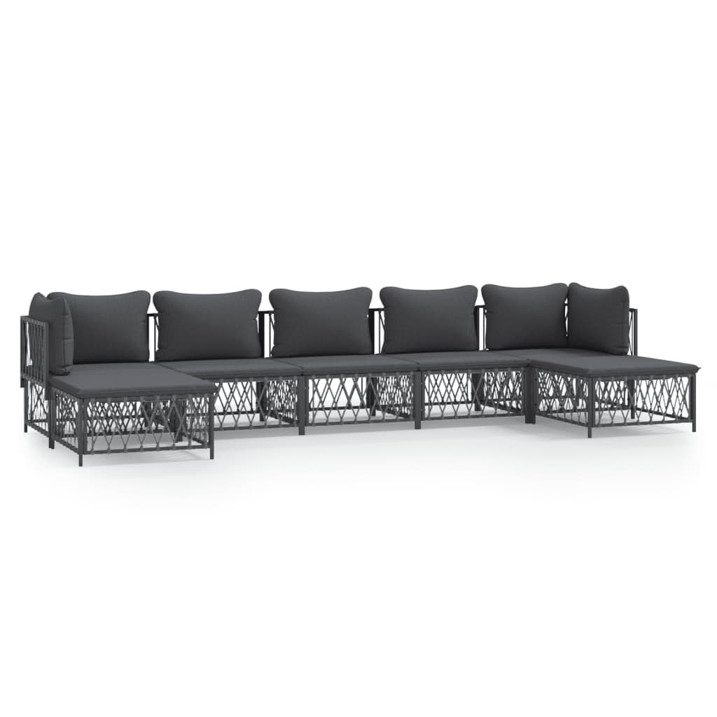 Maison Exclusive - 7-tlg. Garten-lounge-set Mit Kissen Anthrazit