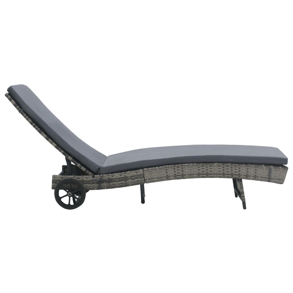 Maison Exclusive - Sonnenliege Mit Rädern Und Auflage Poly-rattan