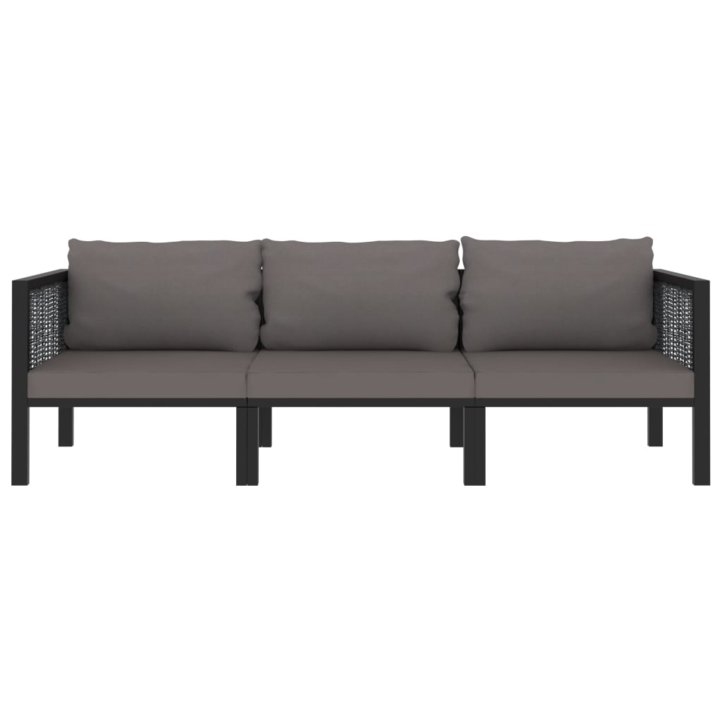 Maison Exclusive - 3-sitzer-sofa Mit Auflage Anthrazit Poly Ratta