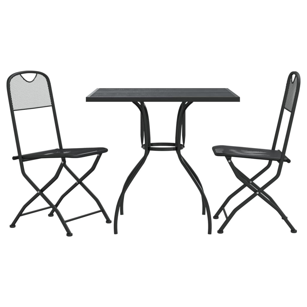 Maison Exclusive - 3-tlg. Garten-essgruppe Anthrazit Streckgitter