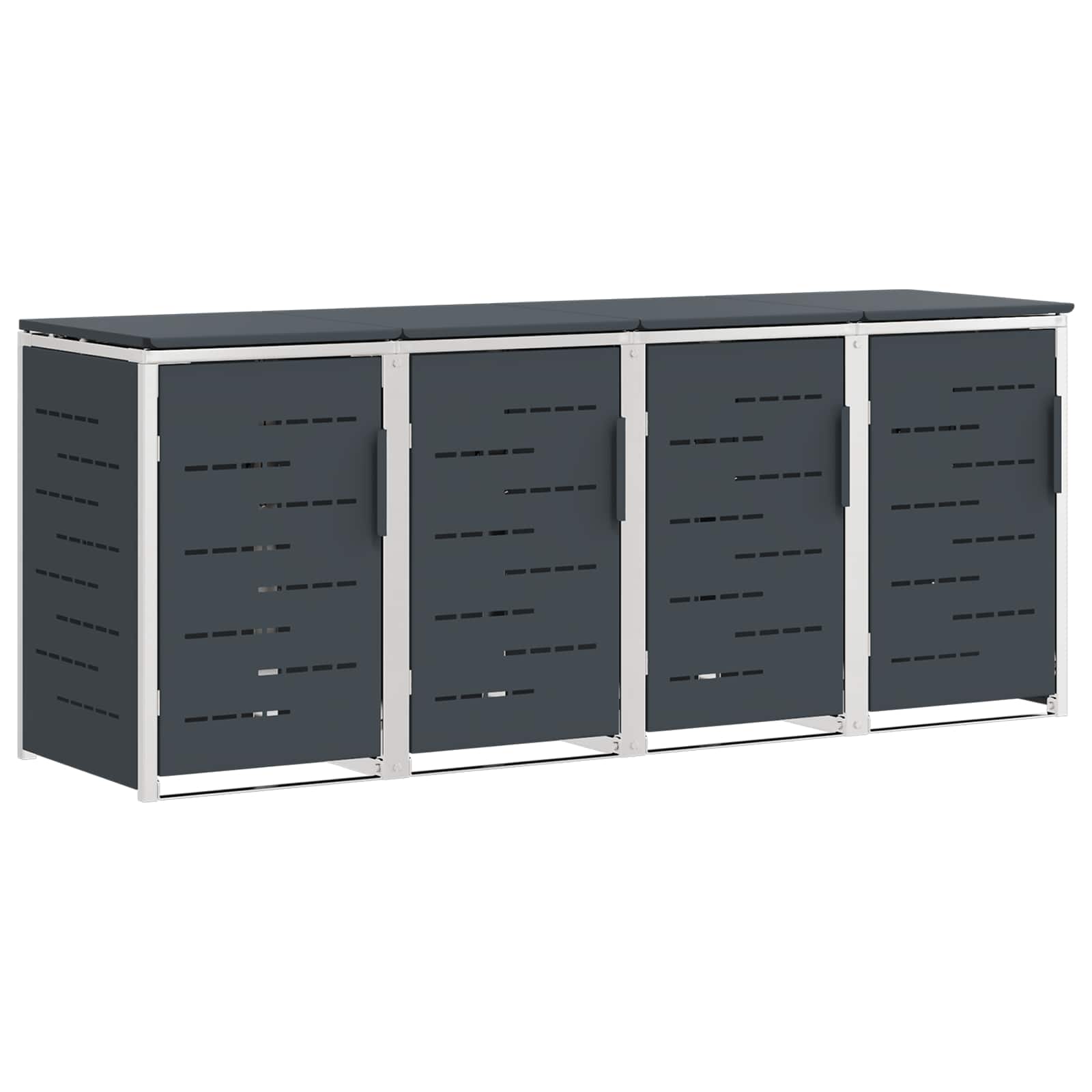 Maison Exclusive - Mülltonnenbox For 4 Bins 240l Edelstahl Anthra