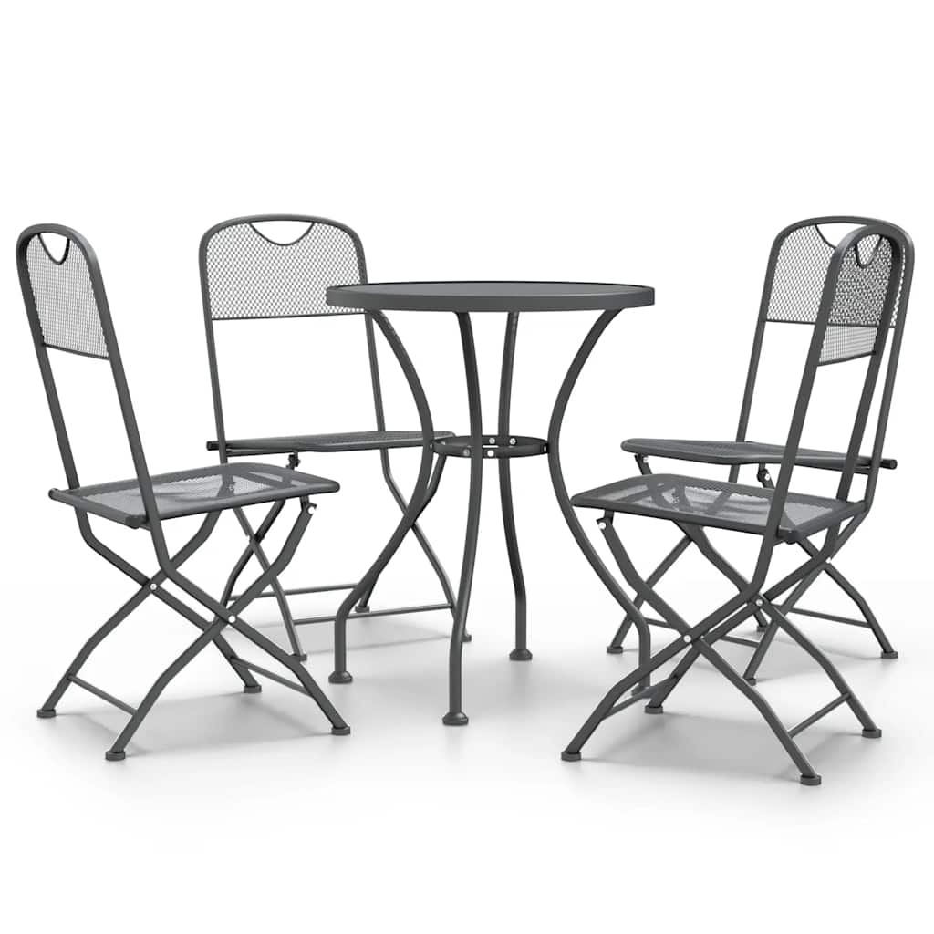 Maison Exclusive - 5-tlg. Garten-essgruppe Streckgitter Anthrazit