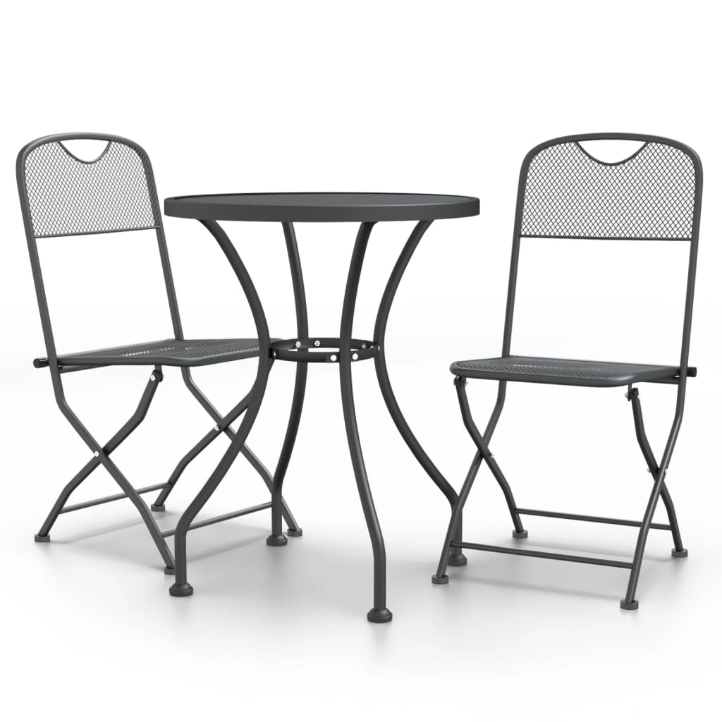 Maison Exclusive - 3-tlg. Garten-essgruppe Streckmetallgitter Ant