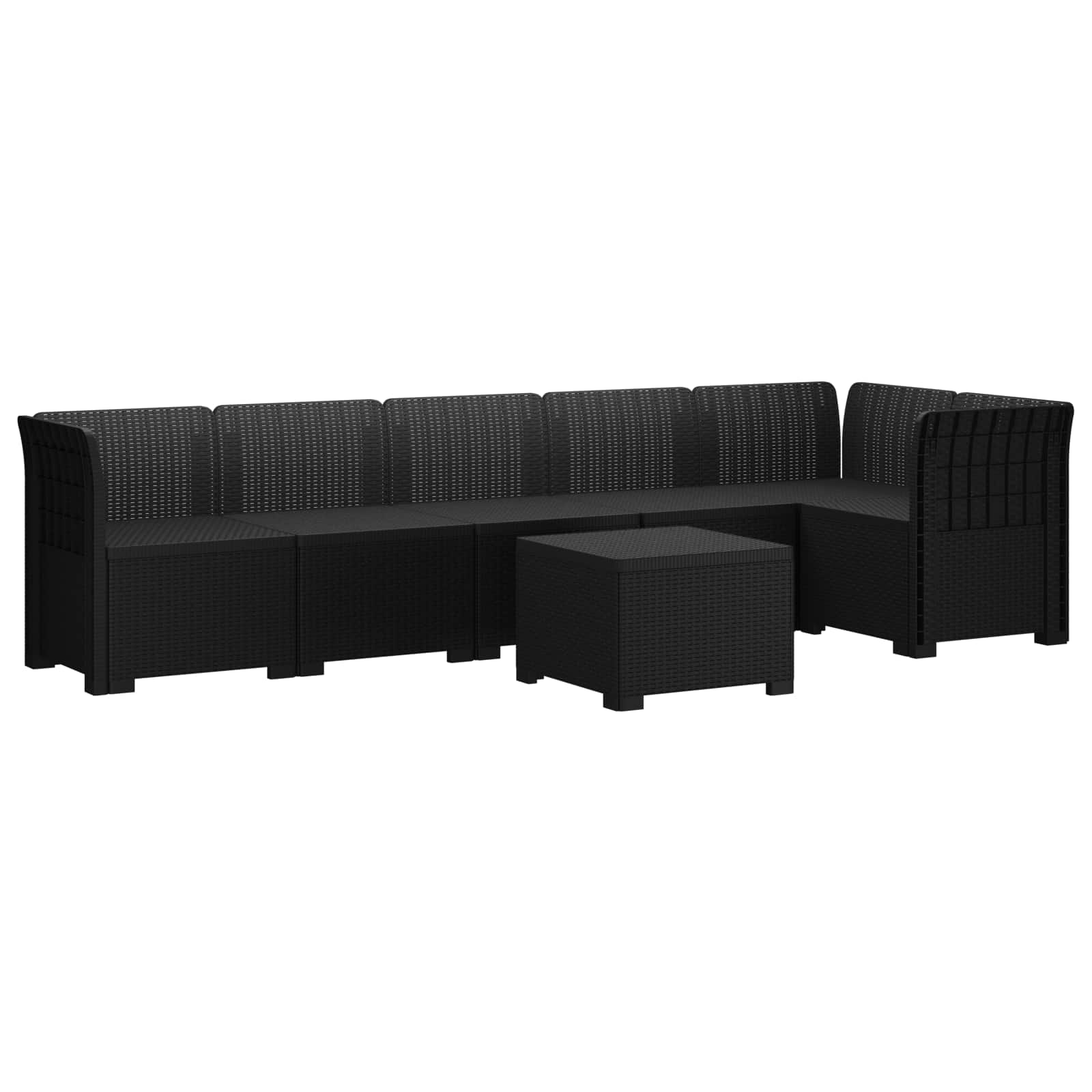 Maison Exclusive - 6-sitzer Garten Sofa Rattan Look Pp Anthrazit