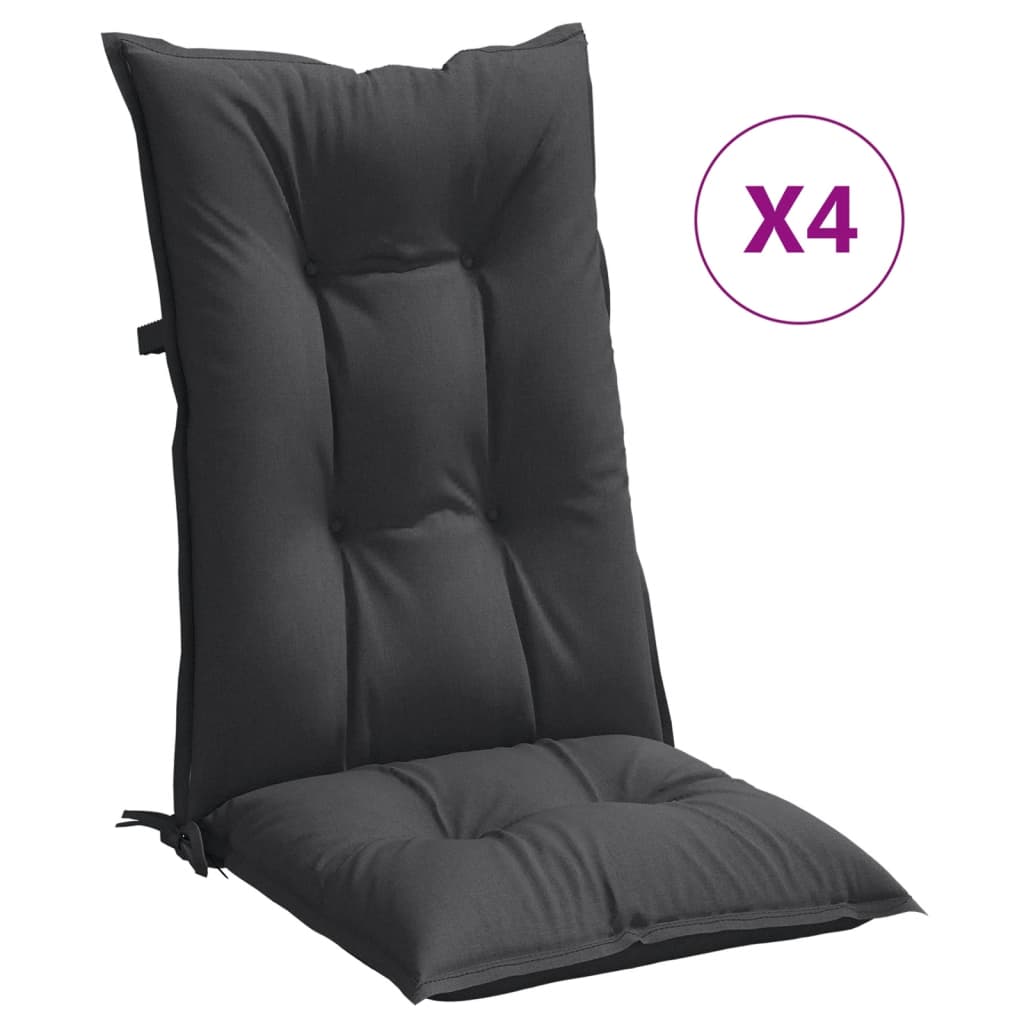 Maison Exclusive - Hochlehner-auflagen 4 Stk. Melange Anthrazit 1