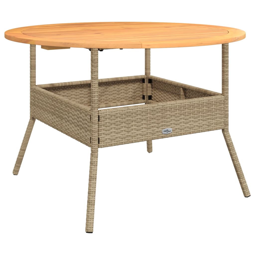 Maison Exclusive - Gartentisch Mit Holzplatte Beige Ø110x71 Cm Po
