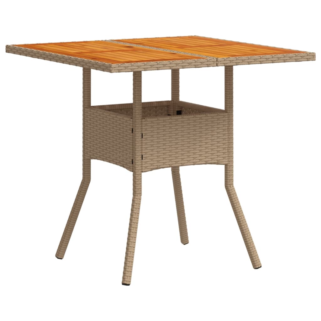 Maison Exclusive - Gartentisch Beige 80x80x75 Cm Poly Rattan Akaz