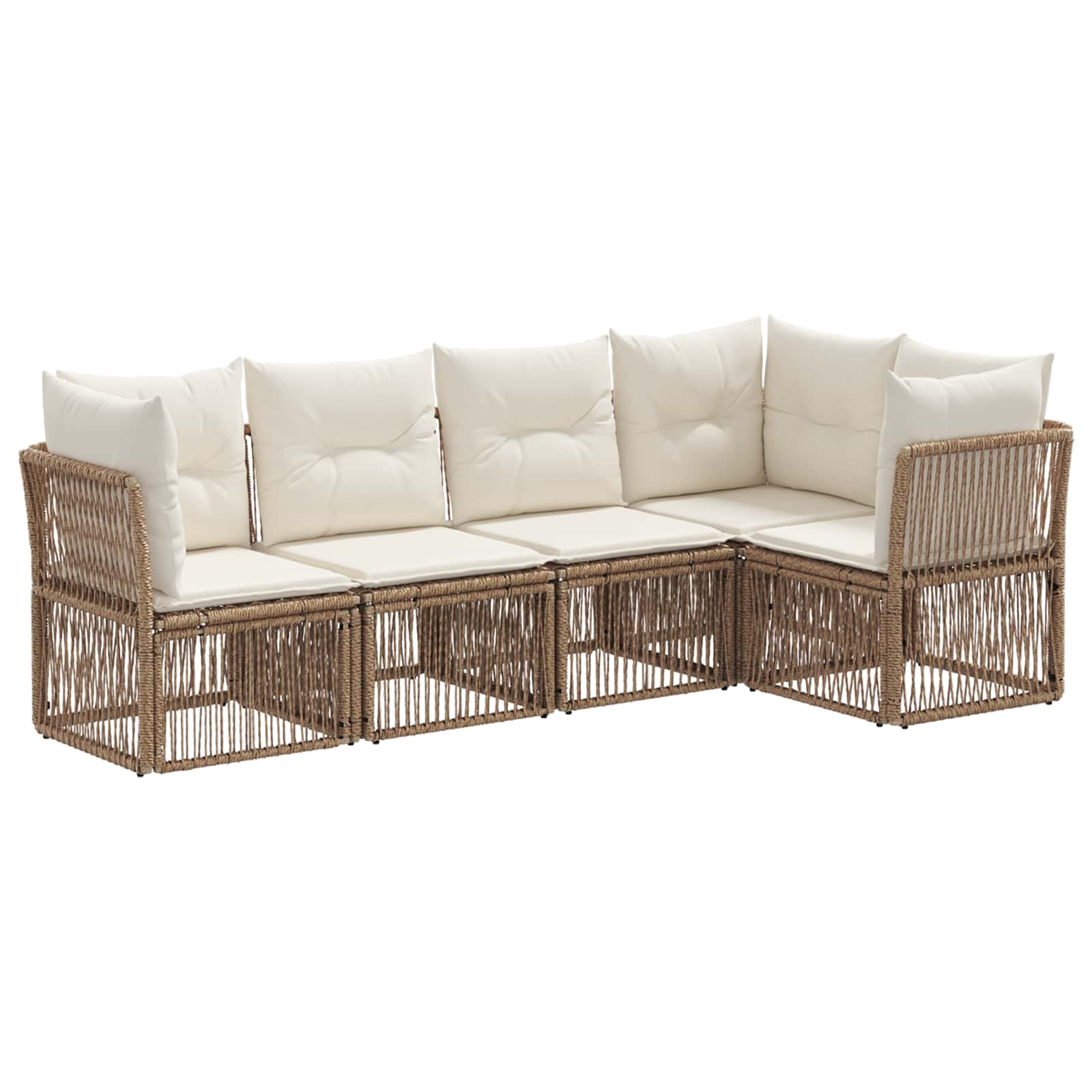 Maison Exclusive - Gartensofa-set 5 Stk. Beige Poly-rattan