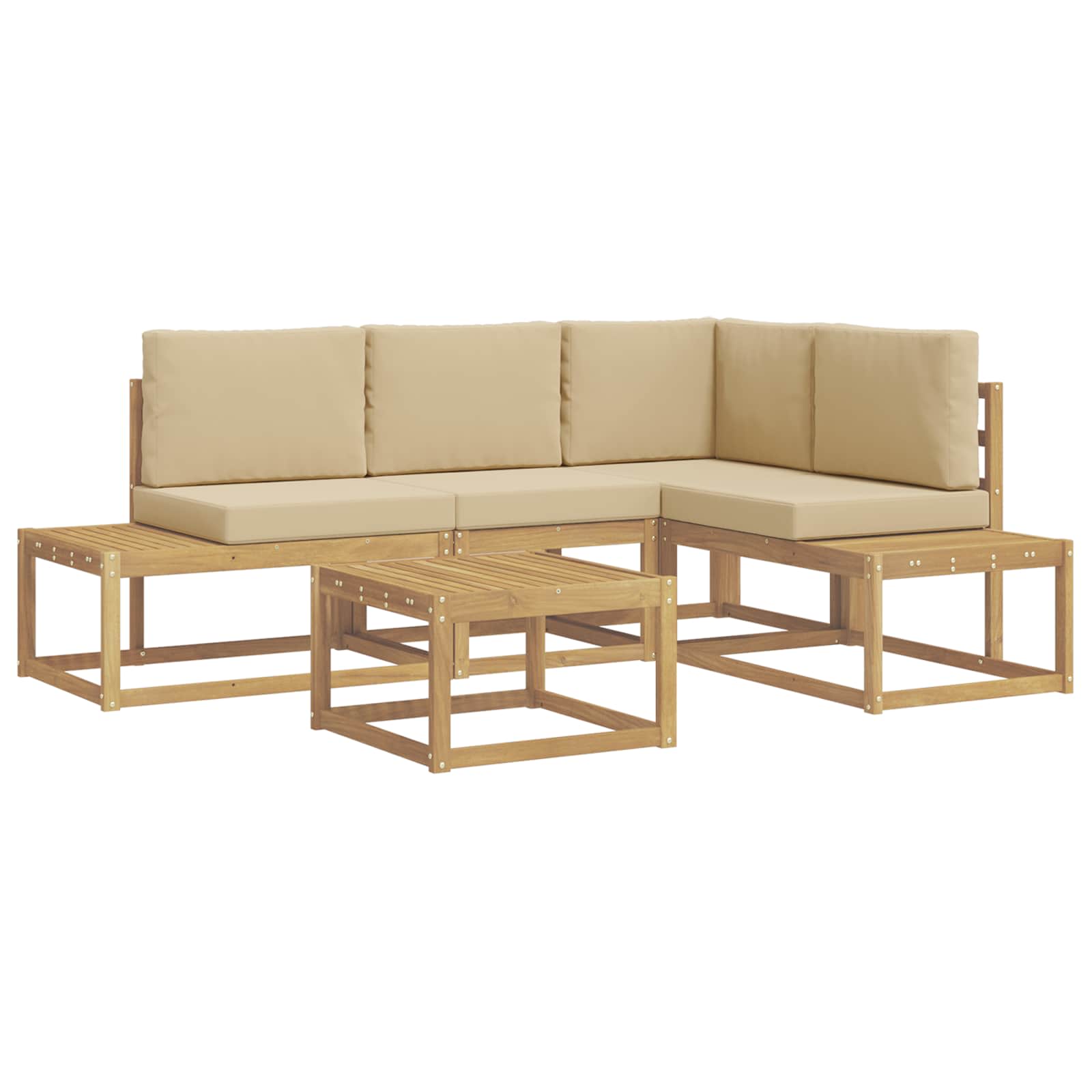 Maison Exclusive - Outdoor-sofagarnitur 4 Stück Weiß Und Beige Po