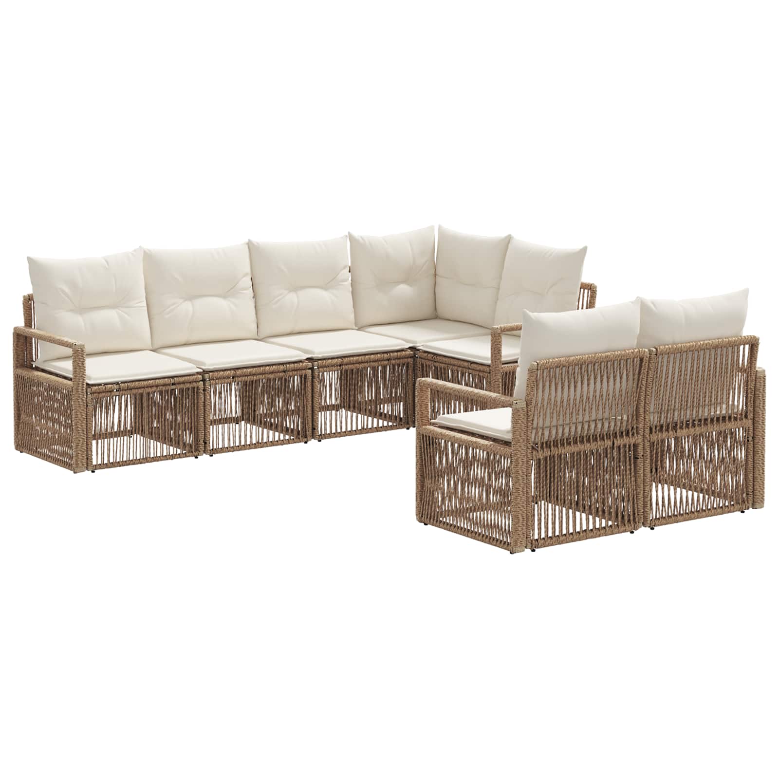 Maison Exclusive - Gartensofa-set 7 Stk. 7-sitzanzahl Beige Poly-
