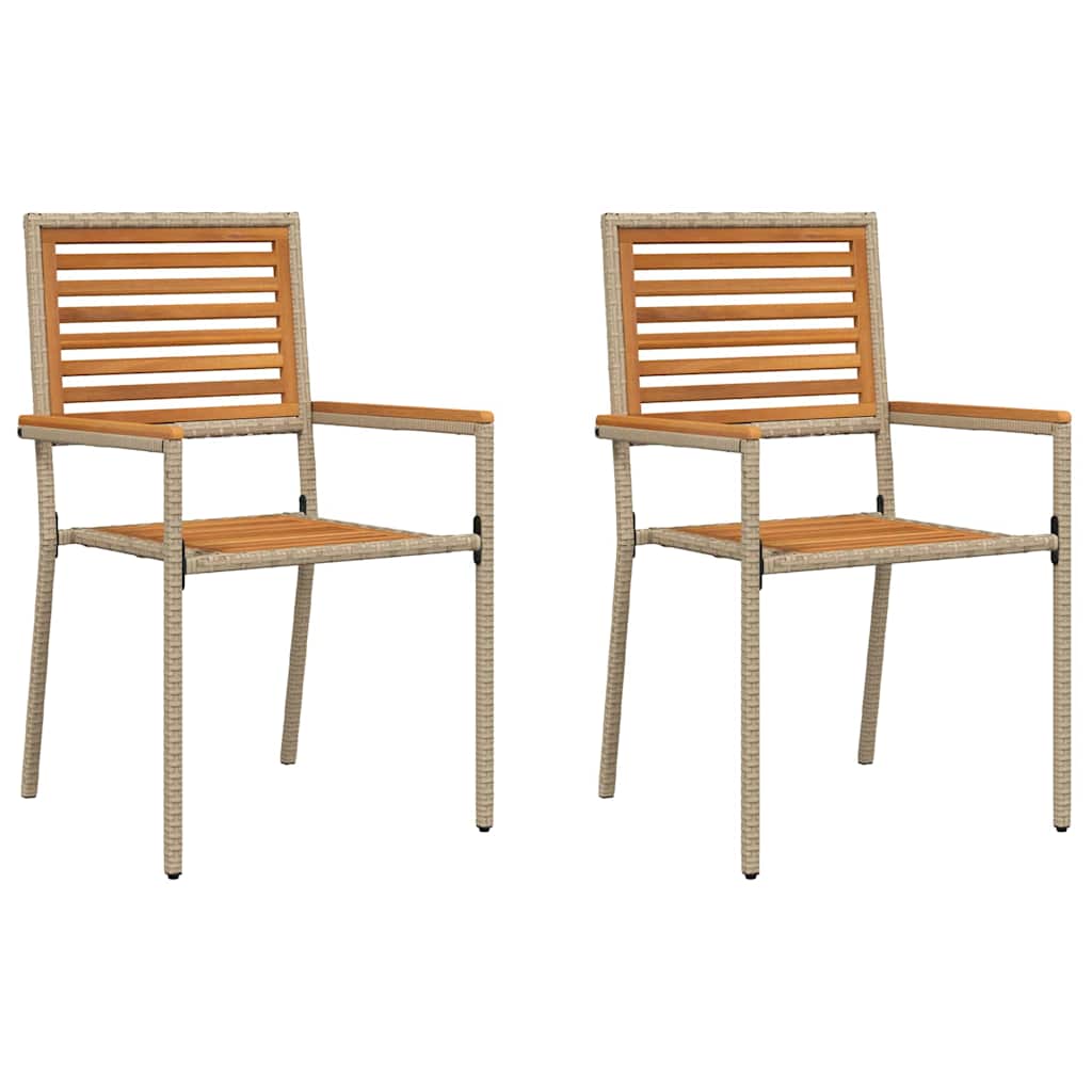 Maison Exclusive - Garten Stapelstühle 2 Stk. Beige Massivholz Ak