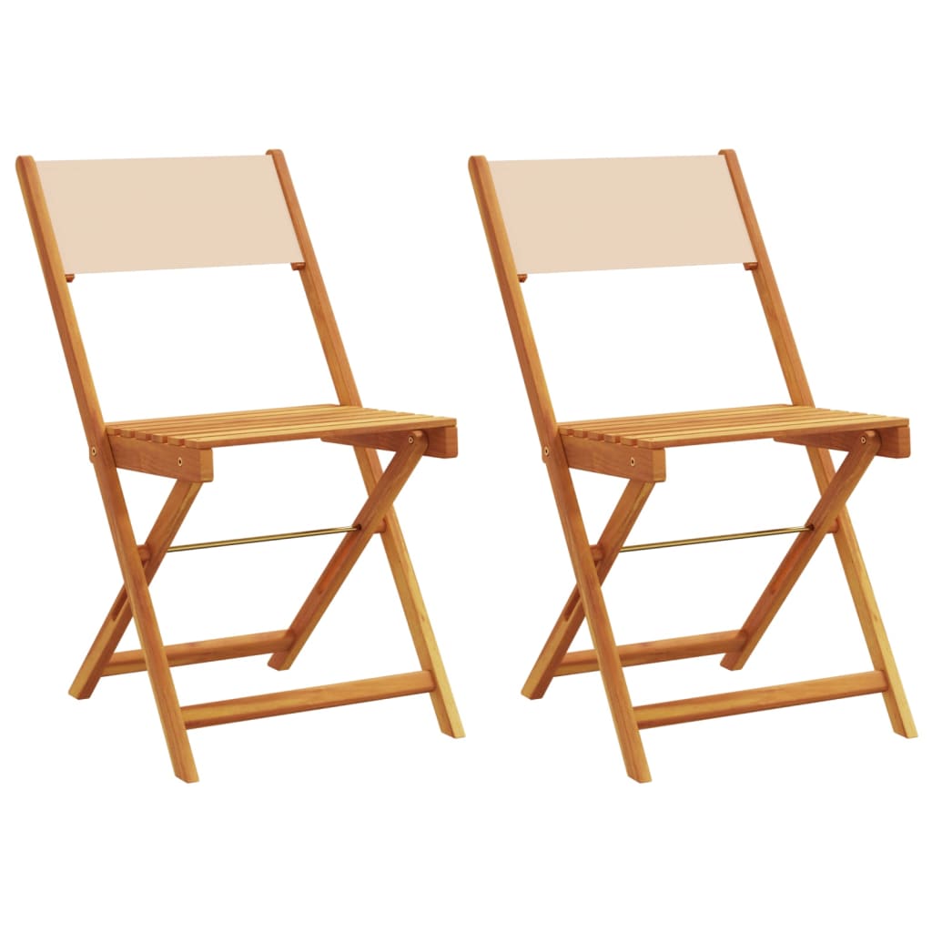 Maison Exclusive - Klappstühle, 2 Stück, Beige, Massivholz Akazie