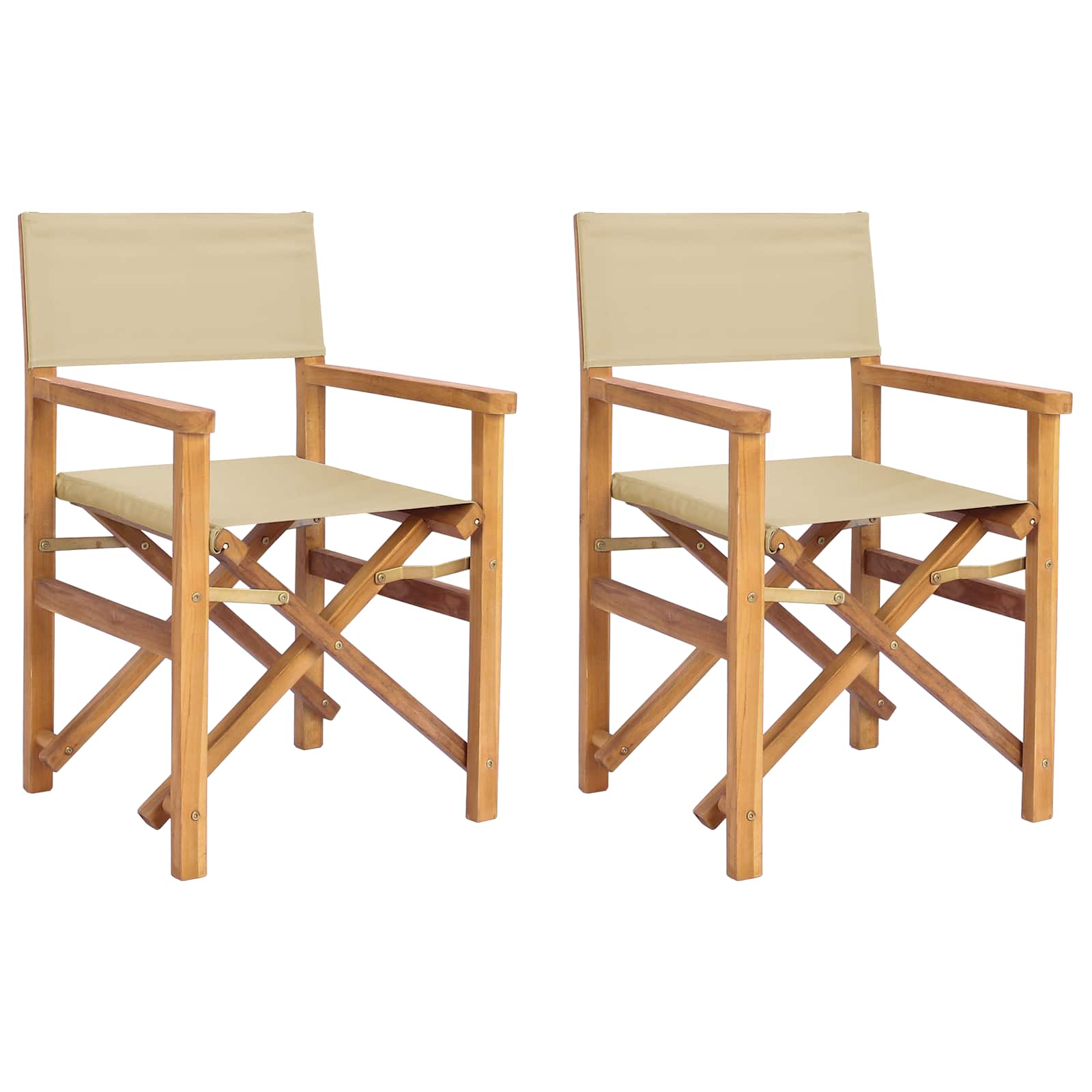 Maison Exclusive - Regiestuhl Braun Und Beige Massives Teakholz