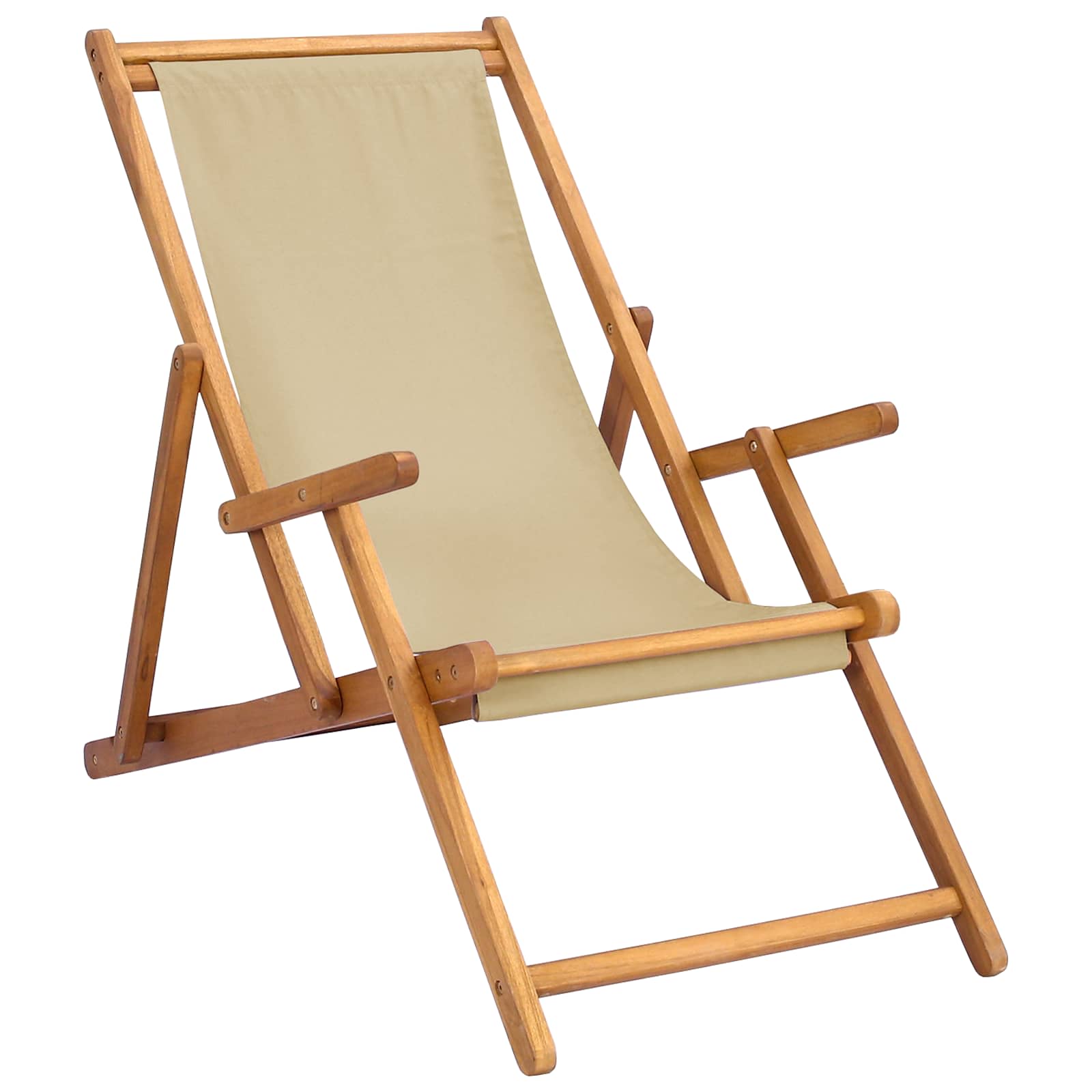 Maison Exclusive - Liegestuhl Beige Massivholz Teak