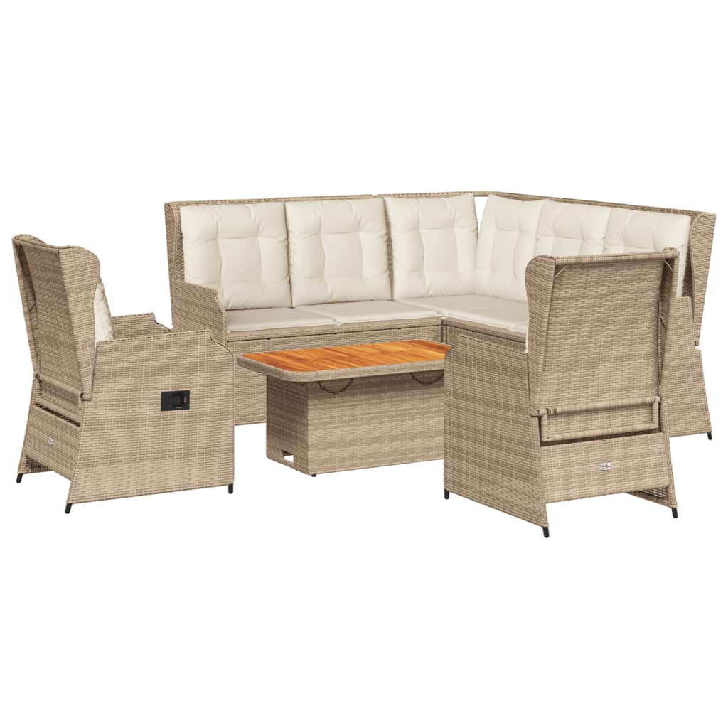 Maison Exclusive - 6-tlg. Garten-lounge-set Mit Kissen Beige Poly