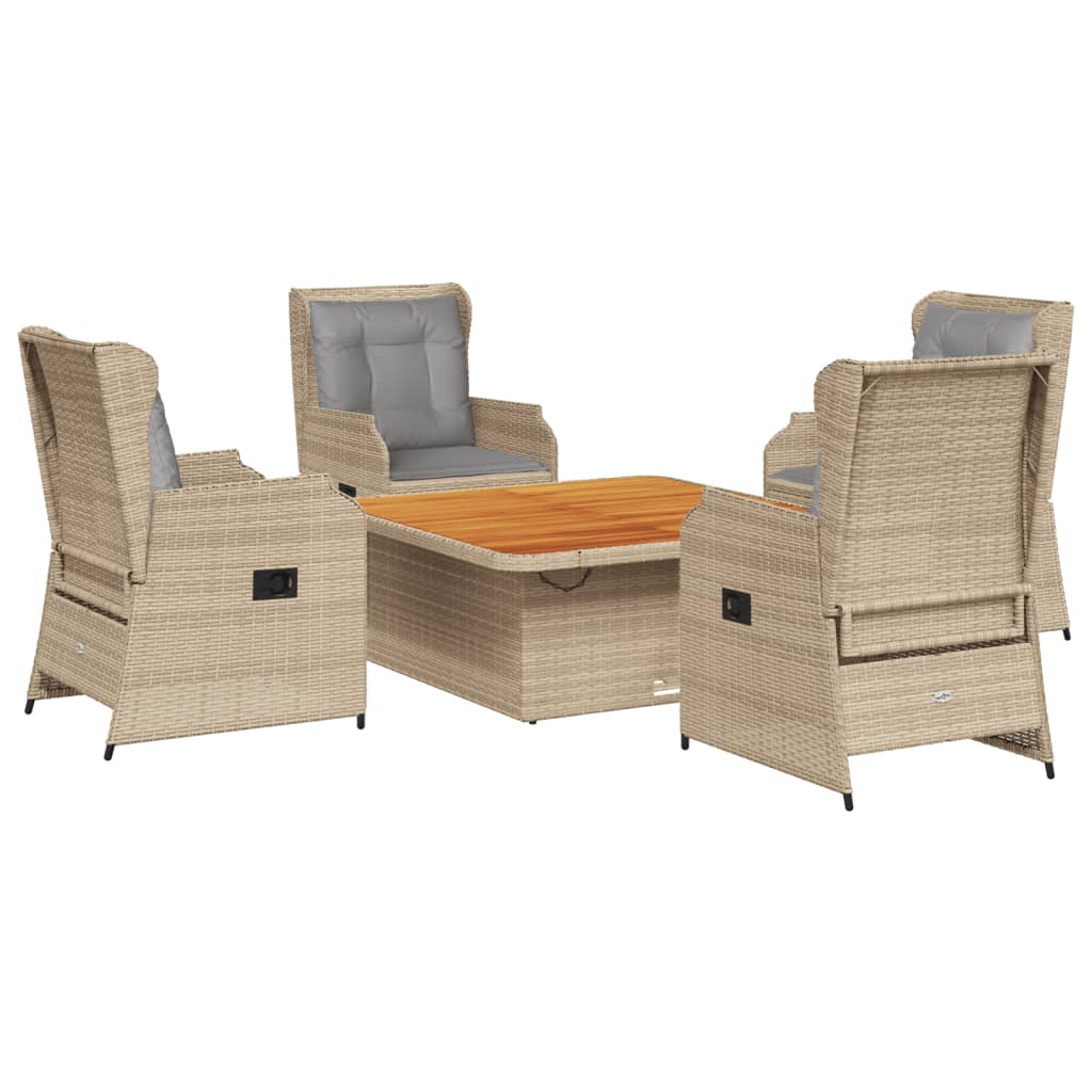 Maison Exclusive - 5-tlg. Garten-lounge-set Mit Kissen Beige Poly
