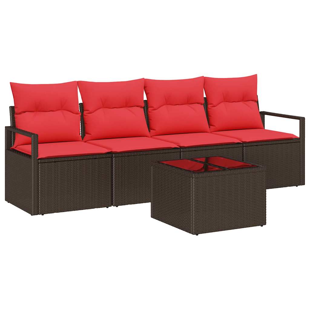 Maison Exclusive - Sofa Set 5 Stk. 4-sitzanzahl Beige Und Rot Pol