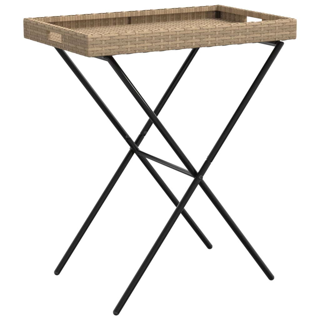 Maison Exclusive - Tabletttisch Klappbar Beige 65x40x75 Cm Poly R