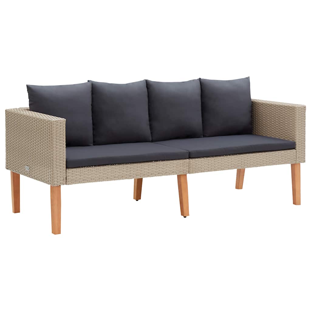 Maison Exclusive - 2-sitzer-gartensofa Mit Auflagen Poly Rattan B