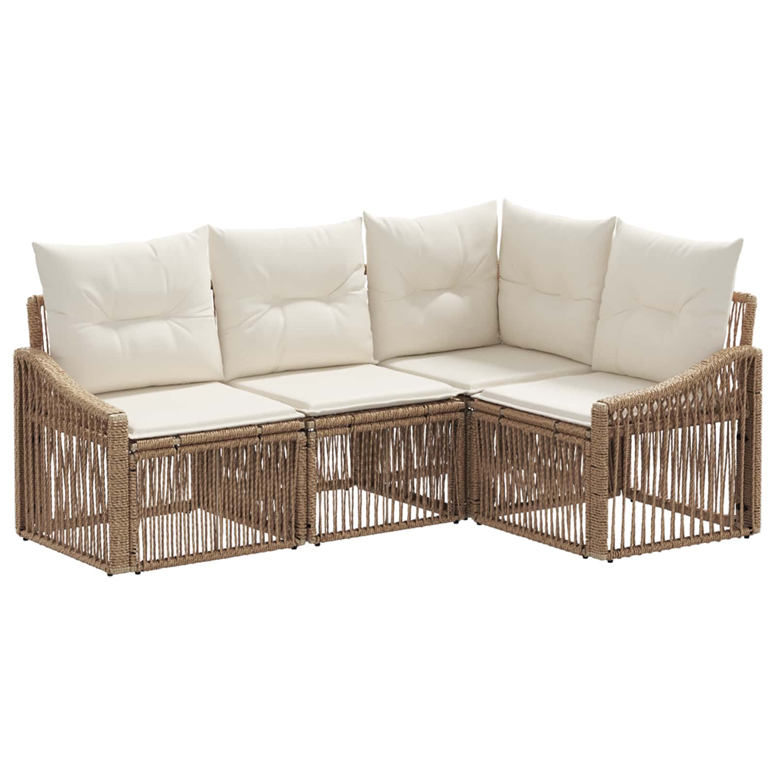 Maison Exclusive - Gartensofa-set 4 Stk. Beige Poly-rattan