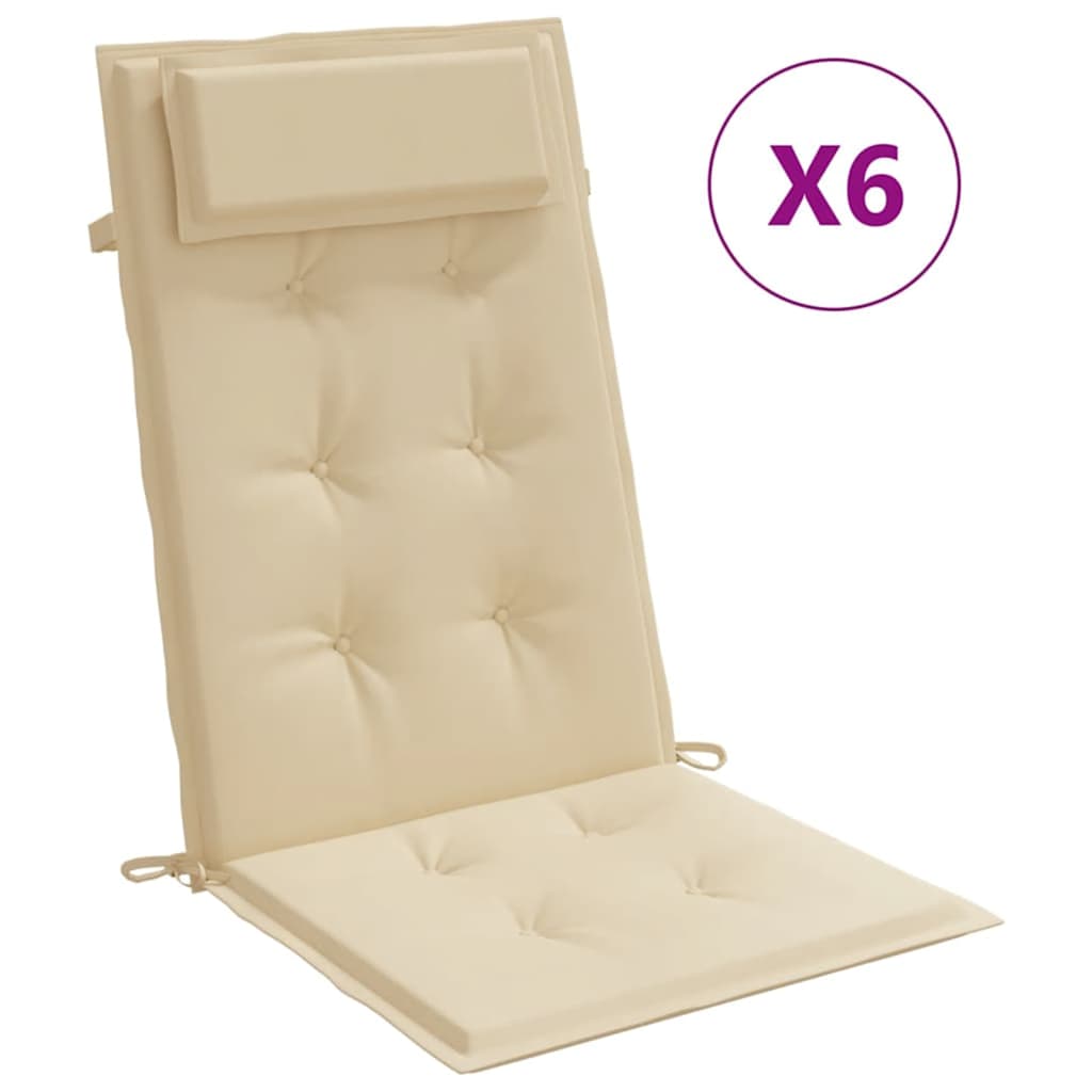 Maison Exclusive - Hochlehner-auflagen 6 Stk. Beige Oxford-gewebe
