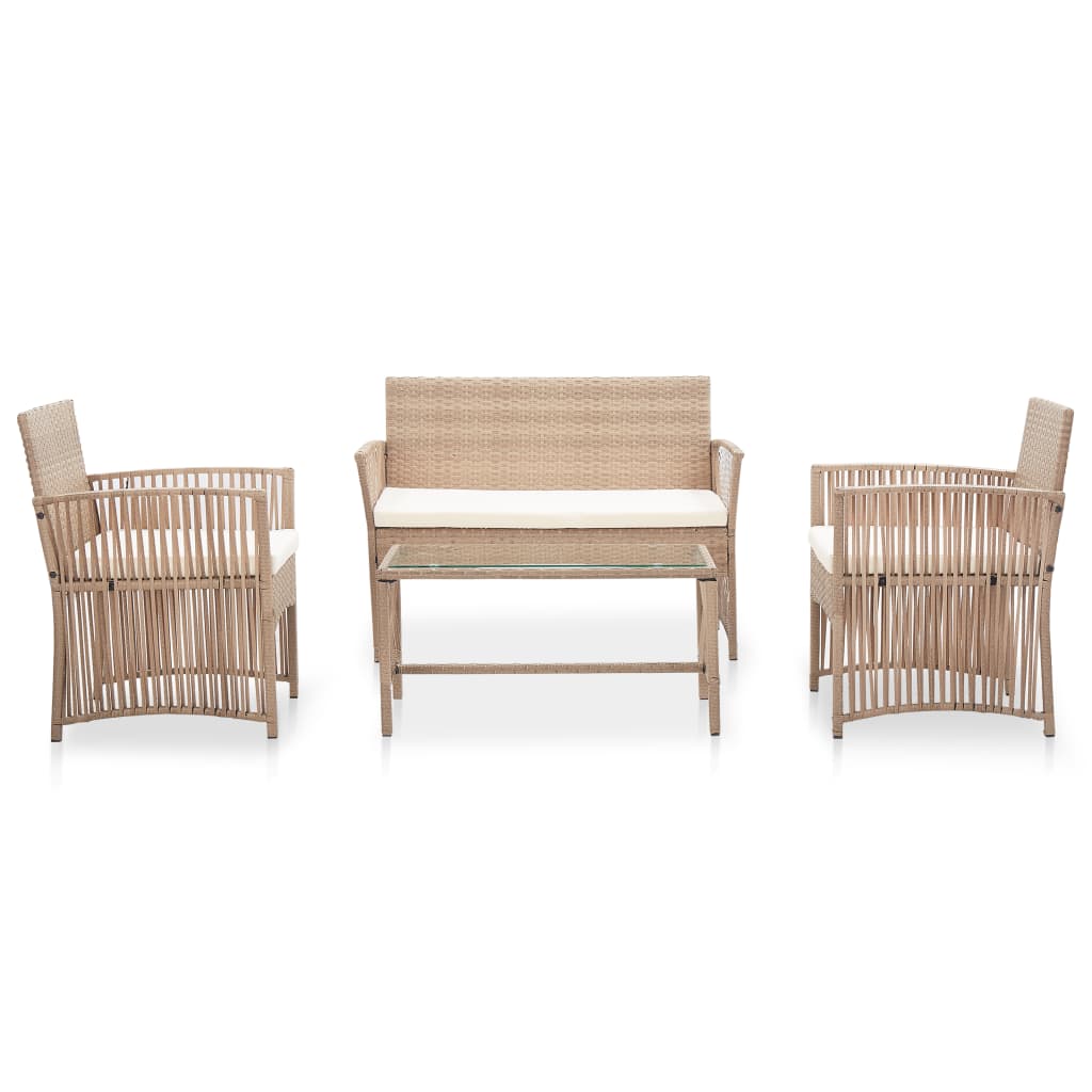 Maison Exclusive - 4-tlg. Garten-lounge-set Mit Auflage Poly Ratt