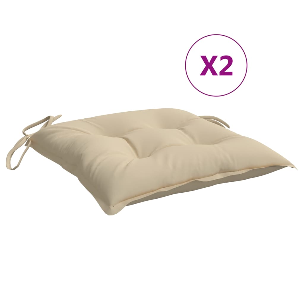 Maison Exclusive - Stuhlkissen 2 Stk. Beige 40x40x7 Cm Oxford-gew