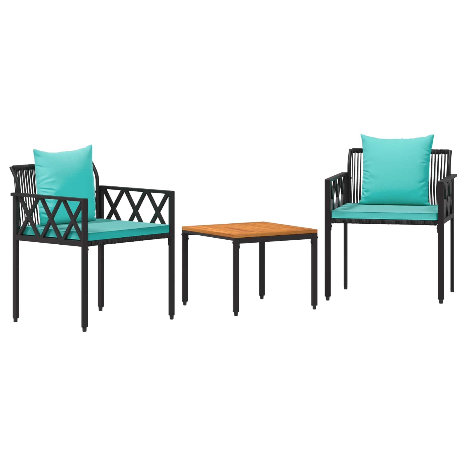 Maison Exclusive - Gartenmöbel-set 3 Stk. Schwarz Und Türkis Poly