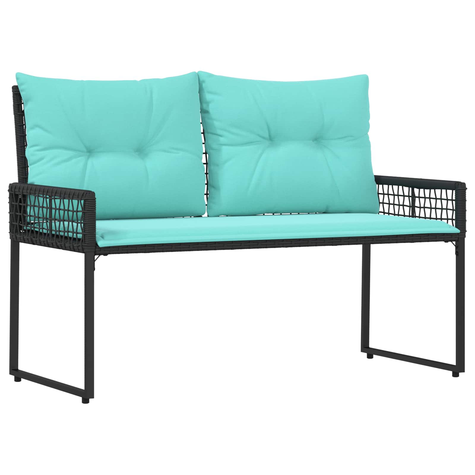 Maison Exclusive - Bank Outdoor Mit Kissen Schwarz Und Türkis 118