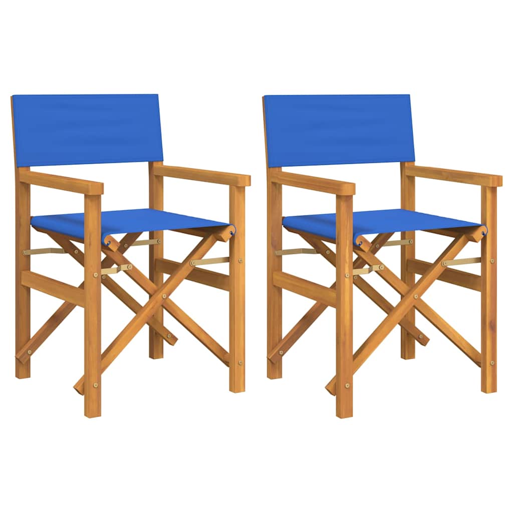 Maison Exclusive - Regiestühle 2 Stk. Klappbar Blau Massivholz Te