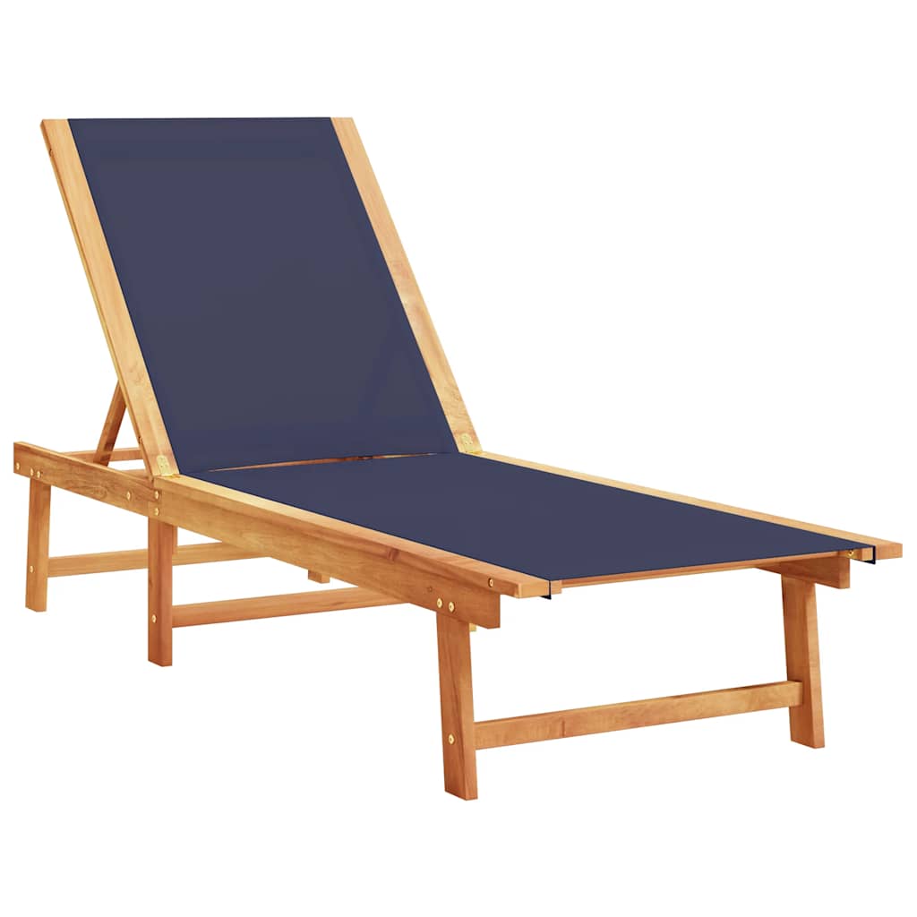 Maison Exclusive - Sonnenliege Blau Massivholz Akazie Und Textile