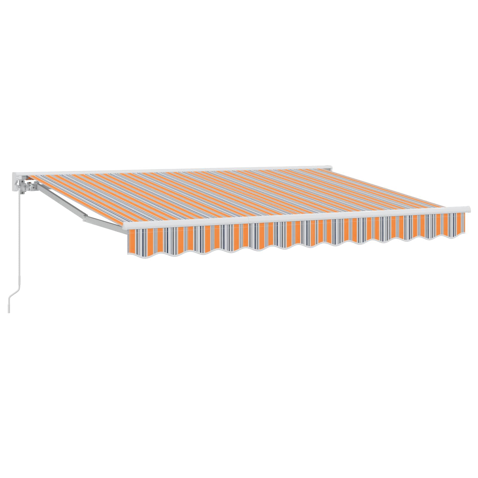 Maison Exclusive - Manuell Einziehbare Markise Orange, Grau, Blau