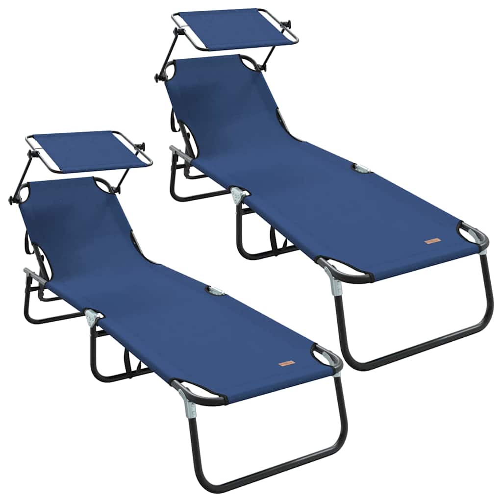 Maison Exclusive - Klappbare Sonnenliege 2 Stk. Oxford Blau
