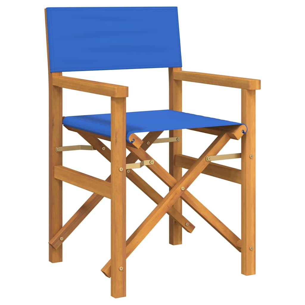 Maison Exclusive - Regiestuhl Klappbar Blau Massivholz Teak