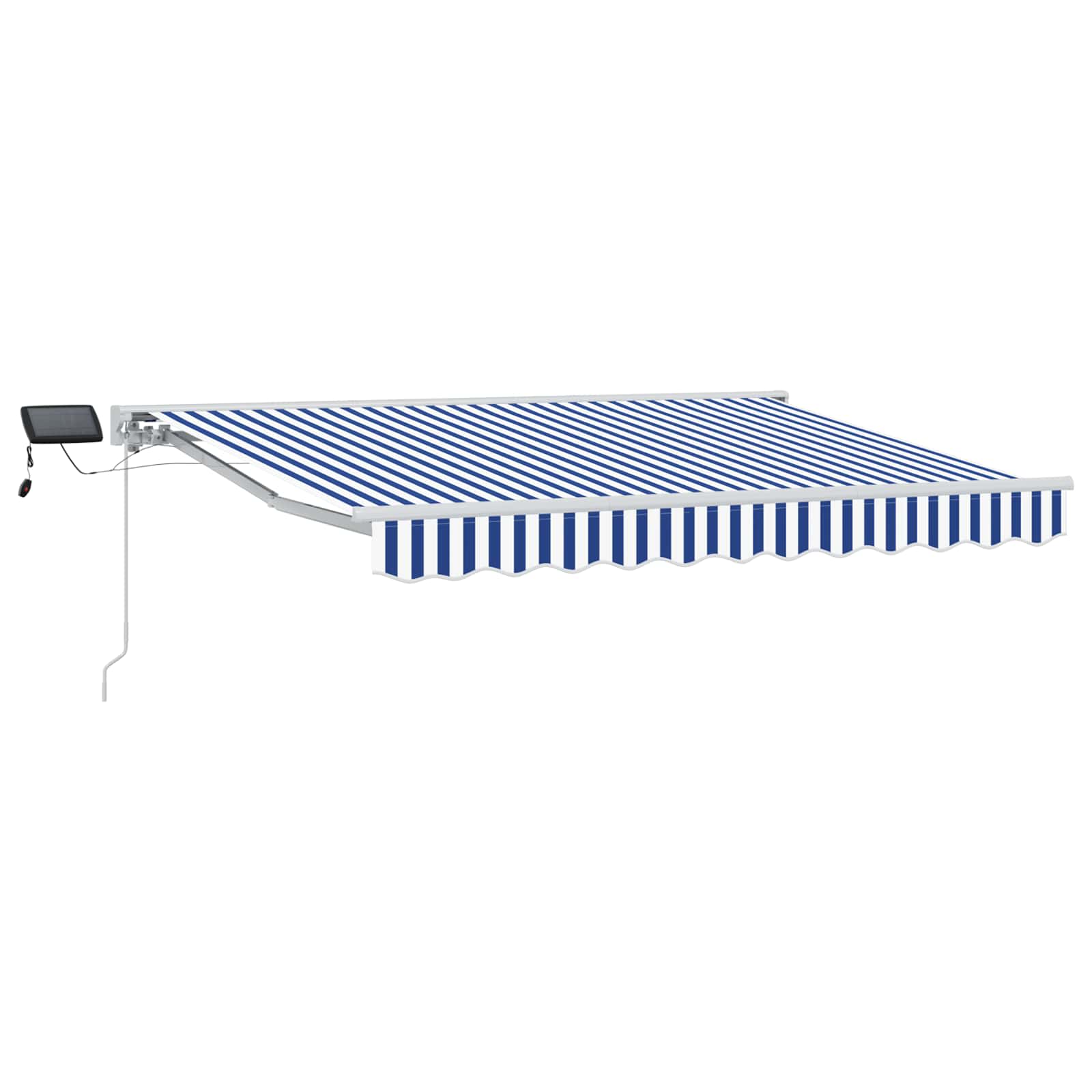 Maison Exclusive - Manueller Markisenrahmen Mit Leds Blau Und Wei