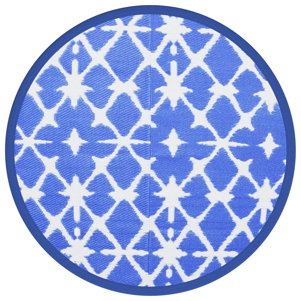 Maison Exclusive - Outdoor-teppich Arakil Blau Und Weiß Ø160 Cm P