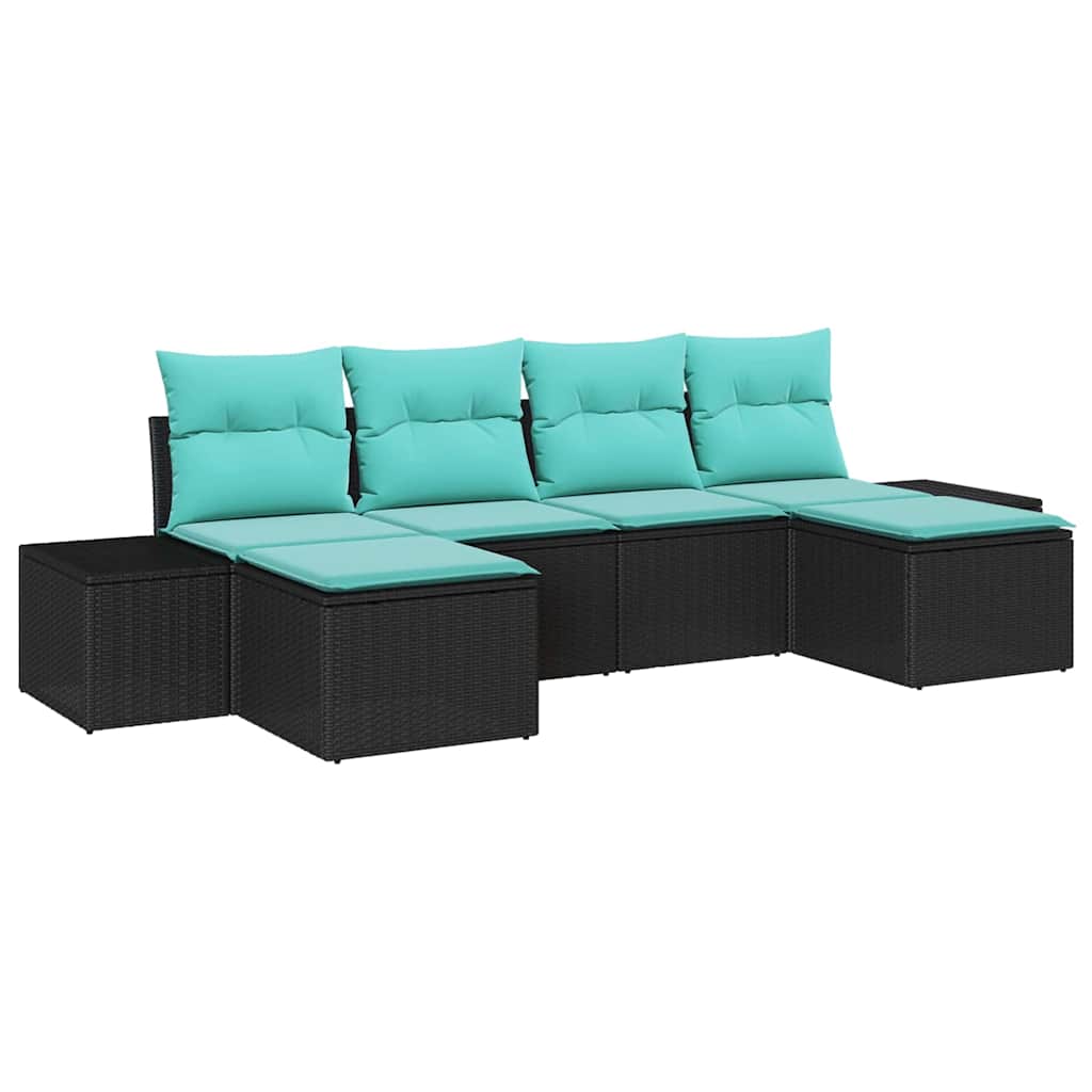 Maison Exclusive - Garten-sofa-set 4 Stk. Schwarz Und Türkis Poly