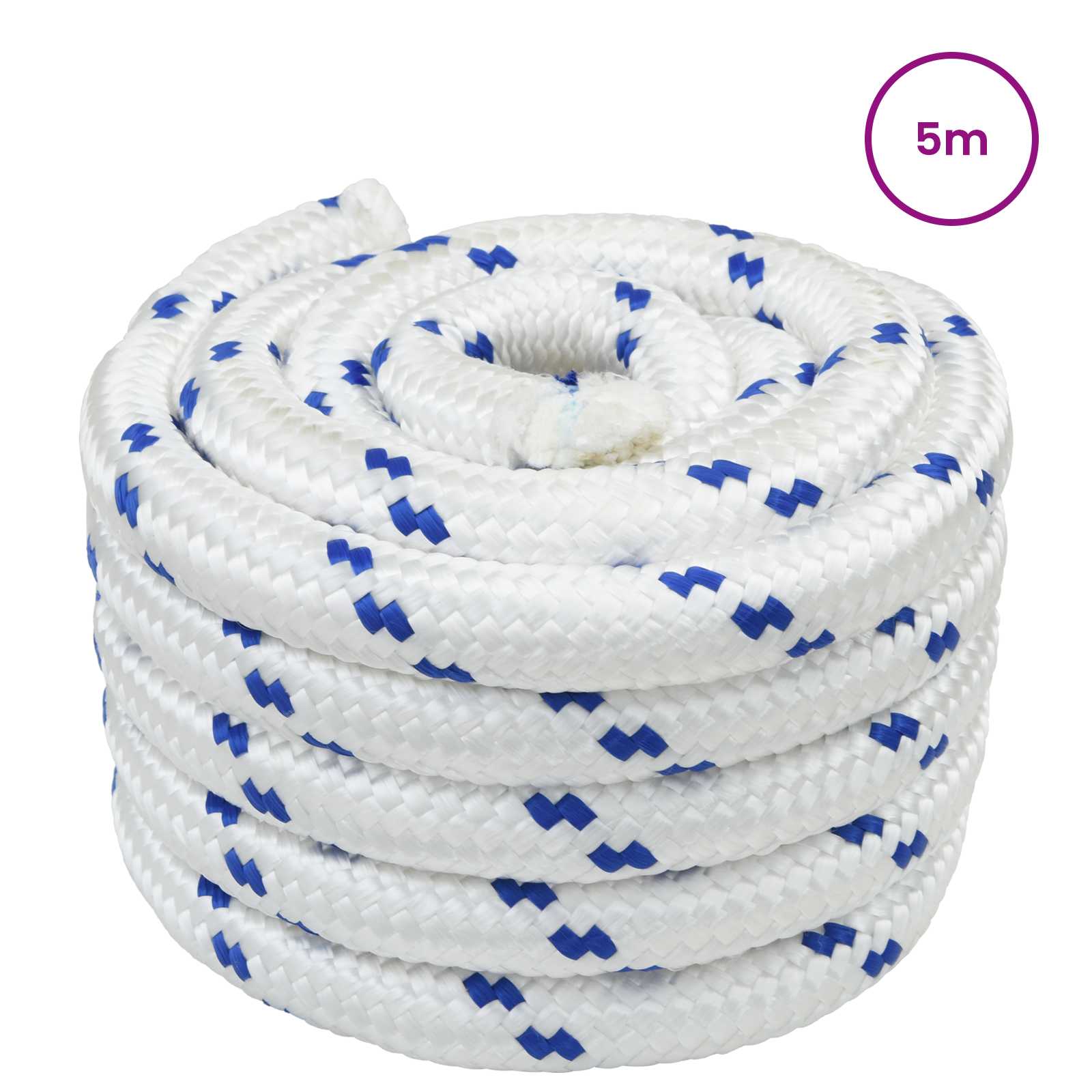 Maison Exclusive - Bootsseil 4 Mm 5 M Weiß Und Blau