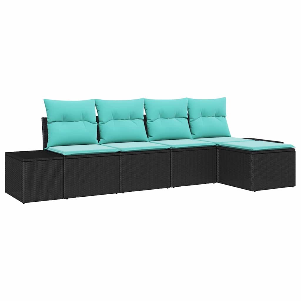 Maison Exclusive - Garten-sofa-set 5 Stk. Schwarz Und Türkis Poly