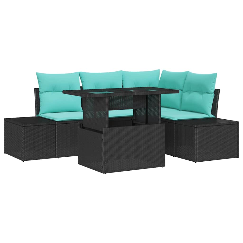 Maison Exclusive - Gartensofa-set 6 Stk. 4-sitzanzahl Schwarz Und