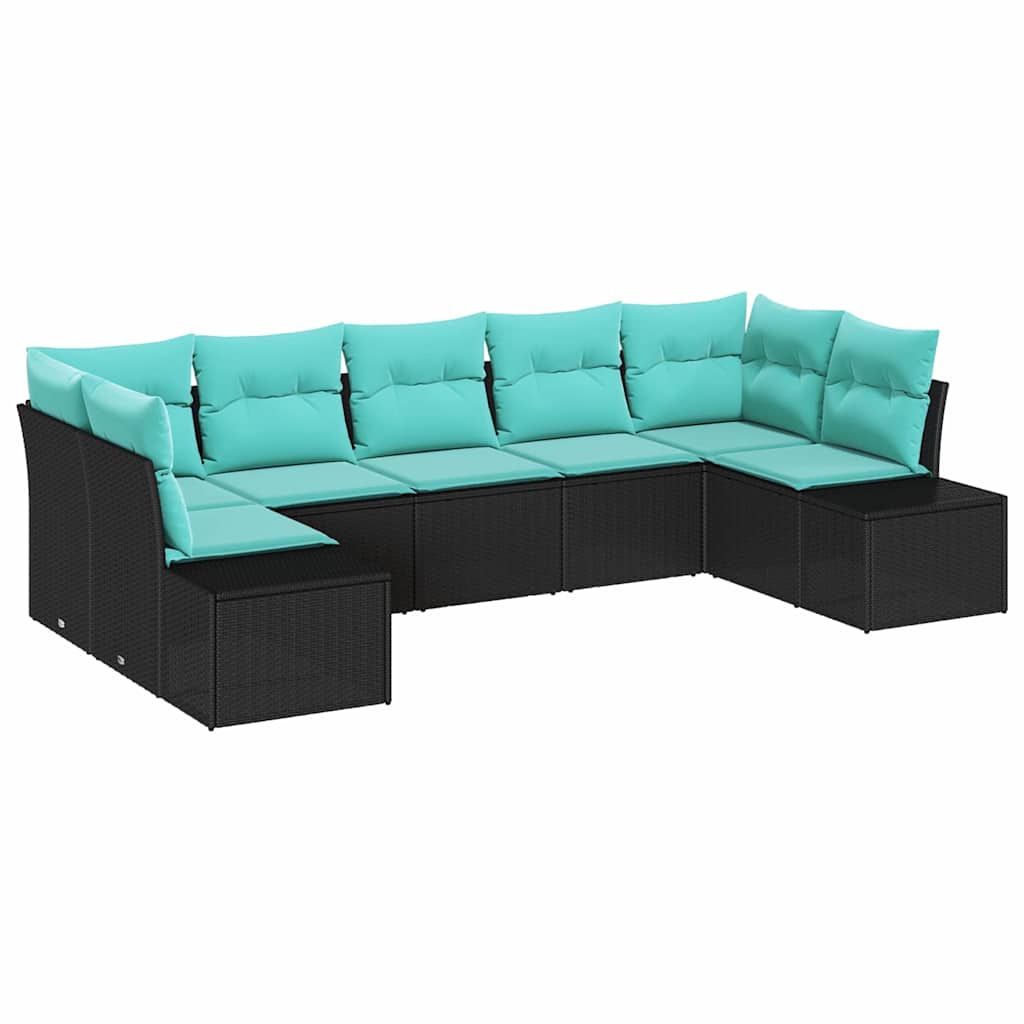 Maison Exclusive - Gartensofa-set 7 Stk. 7-sitzanzahl Schwarz Und