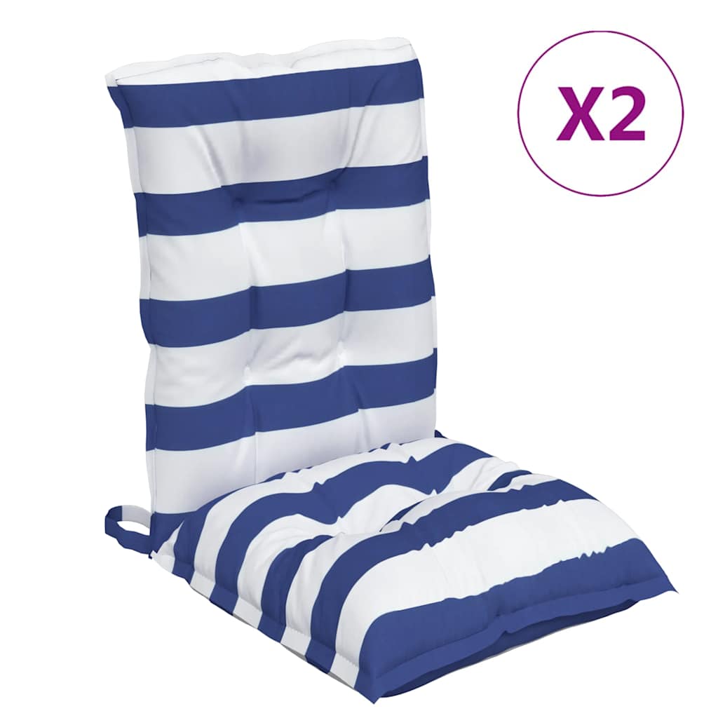 Maison Exclusive - Niedriglehner-auflagen 2 Stk. Blau Weiß Gestre