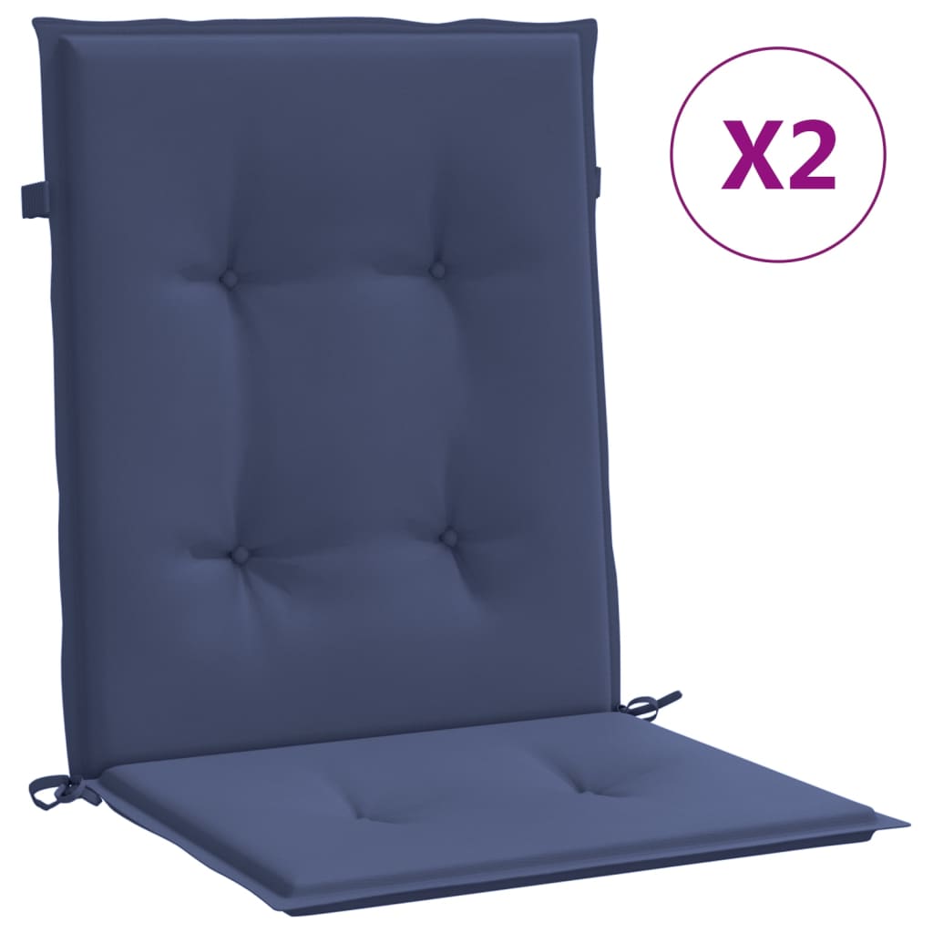 Maison Exclusive - Niedriglehner-auflagen 2 Stk. Marineblau Stoff