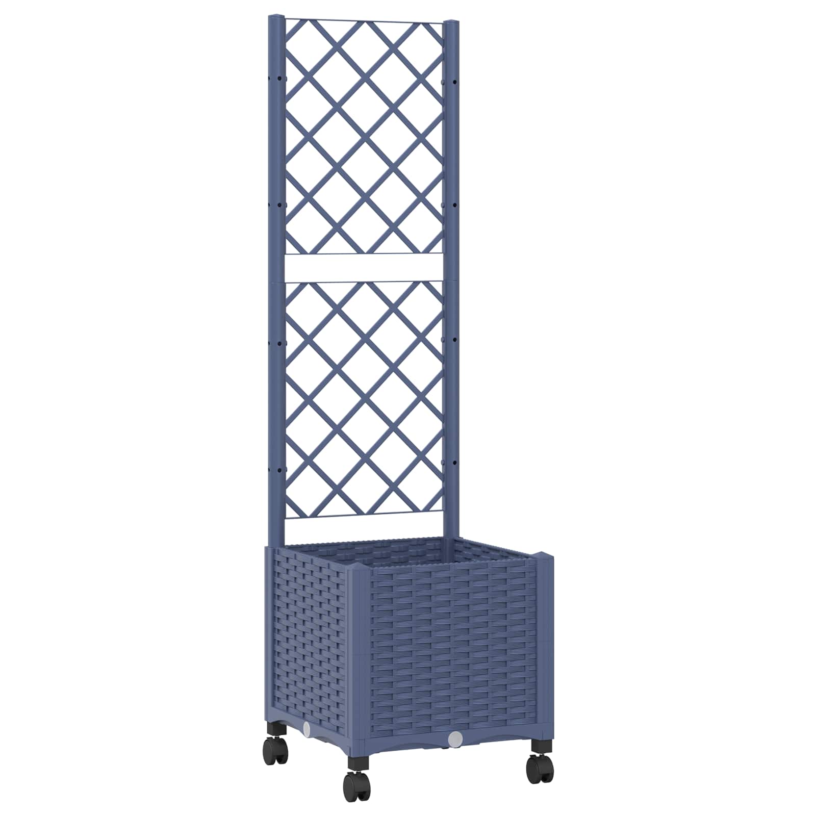Maison Exclusive - Pflanzkübel Mit Spalier Und Rädern Blaugrau 40