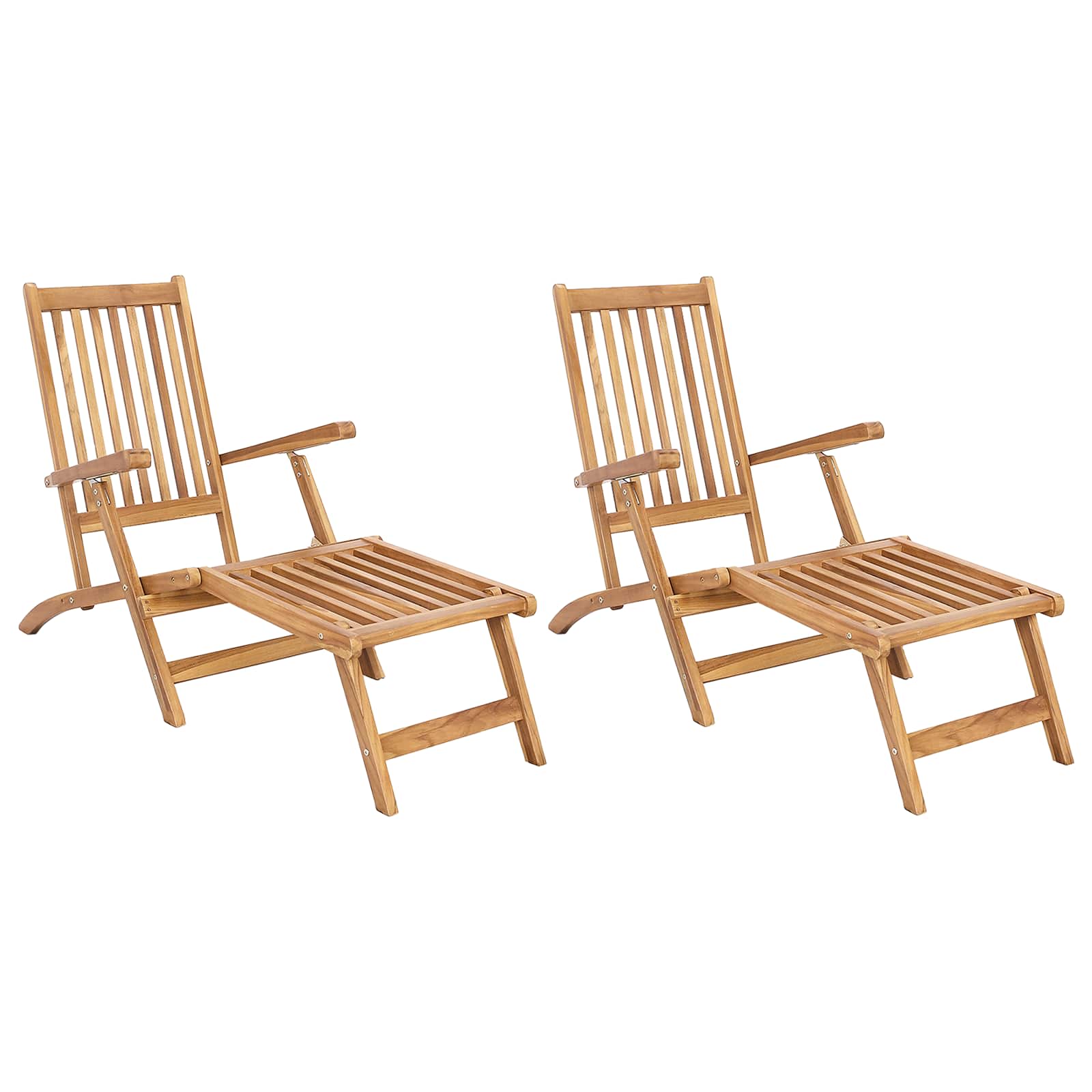 Maison Exclusive - Faltbarer Deckstuhl 2 Pcs Natur Massivholz Tea