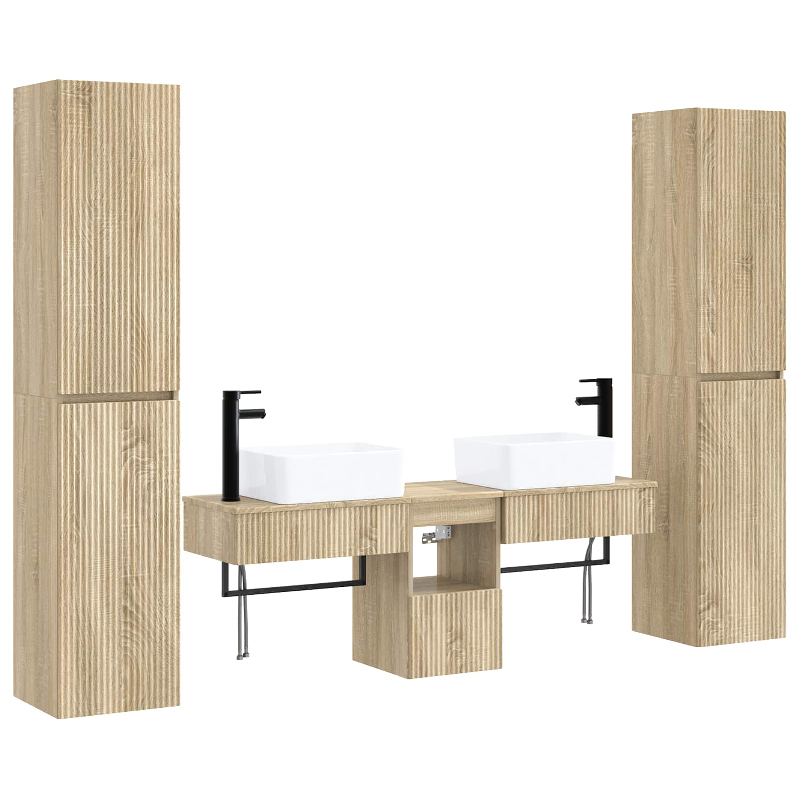 Maison Exclusive - Badezimmermöbel-set 5 Stk. Sonoma-eiche 33 X 3