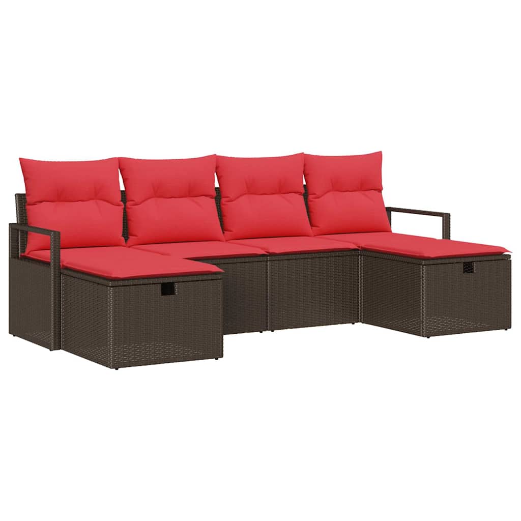 Maison Exclusive - Sofa Set 5 Stk. Poly-rattan