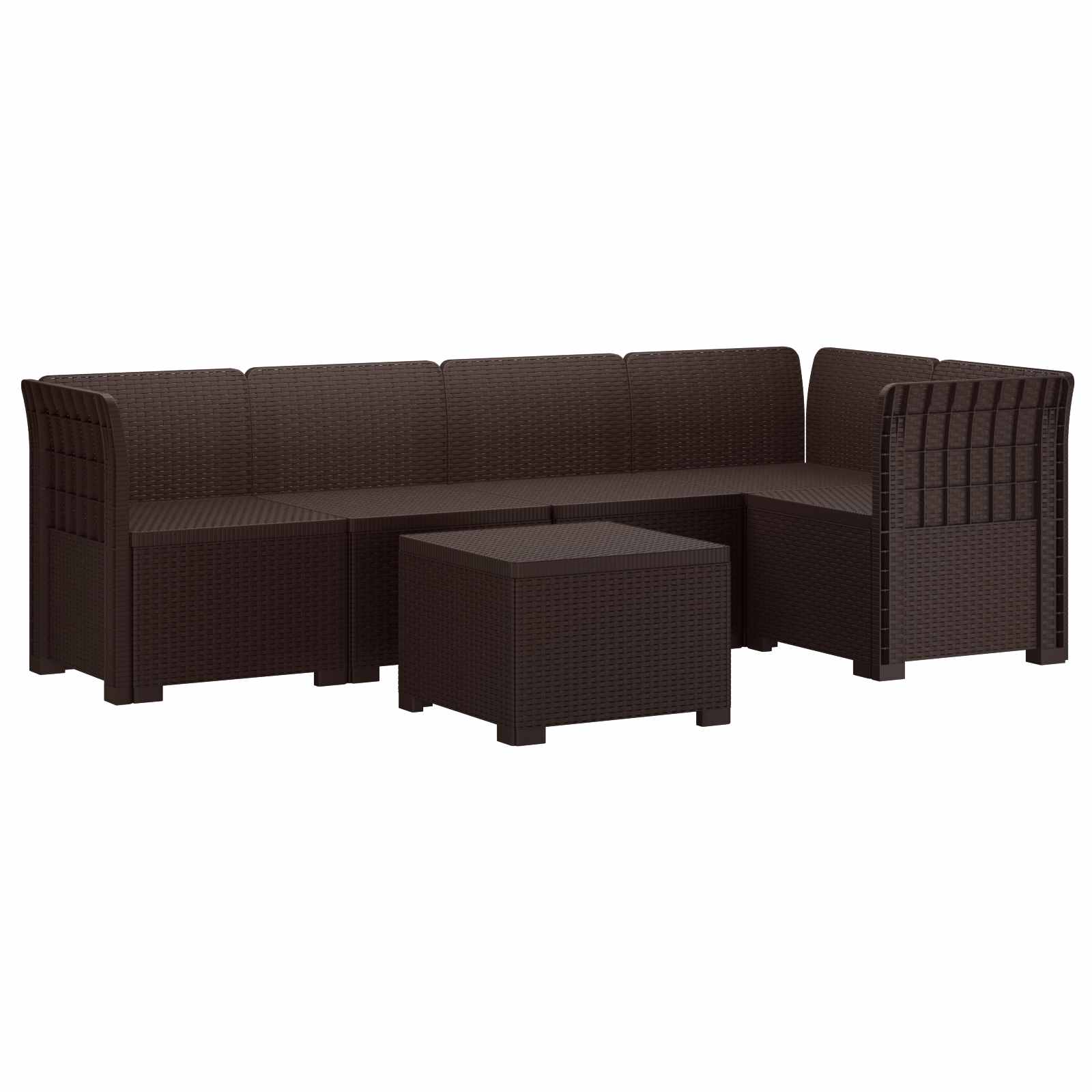 Maison Exclusive - 5-sitzer Gartensofa Rattan-look Pp Braun