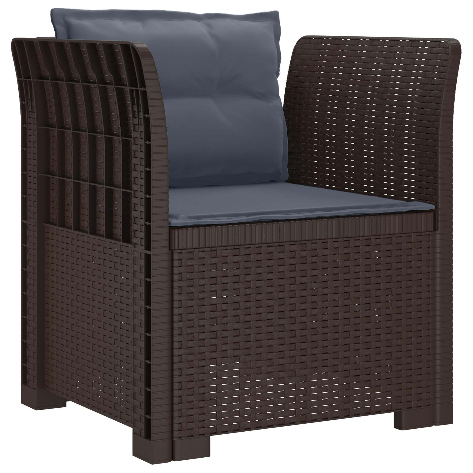 Maison Exclusive - 1-sitzer Sessel Mit Kissen Rattan-look Pp Brau